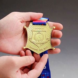 Professional Custom Exclusive Area Metal Medal Die Casting Production of Soft Enamel Medal Custom Ribbon - Product Image 2