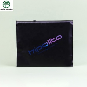 Custom Matte Blue Frosted Recyclable Plastic Zipper Bags for Hoodies T-Shirts Fur Packaging with Custom Logo - Product Image 5