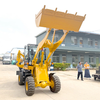 Chinesischer Hersteller: 4x4 Baggerlader mit Anbaugeräten, Mini-Radbagger zum Fabrikpreis