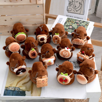 Porte-clés Peluche Capybara Hamburger Croissant, Jouet en Peluche Capybara, Porte-clés Animal en Peluche Capybara