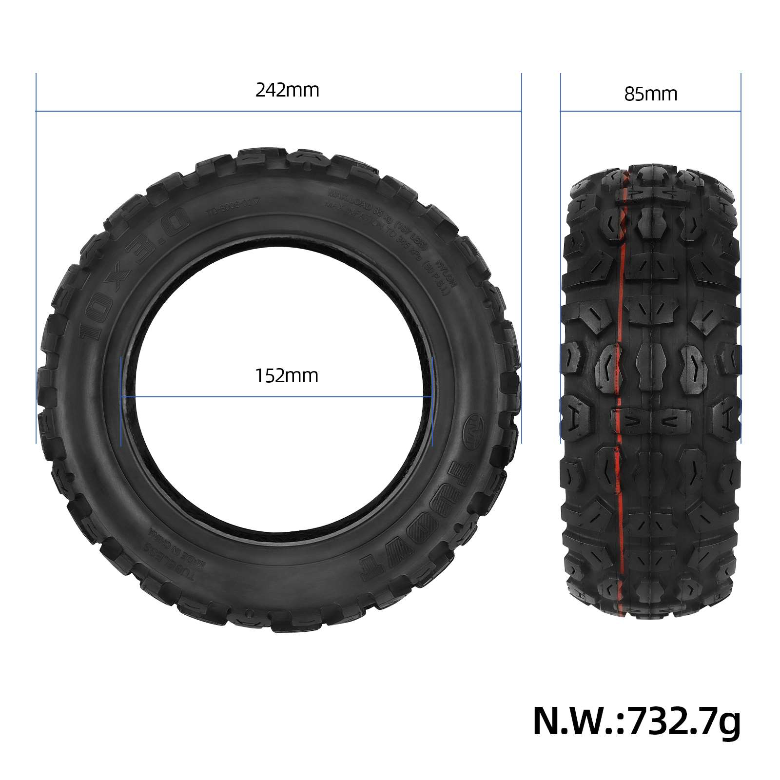 Pneu Tubeless 10*3 671.31