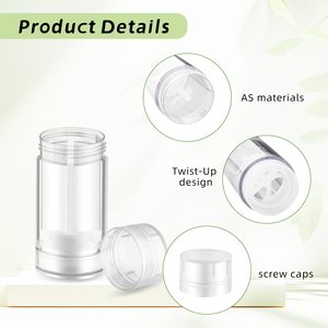 Stock 30g 50g Empty Pink White <b>Clear</b> Deodorant Stick Lip Balm Blush <b>Plastic</b> <b>Container</b> Screw Cap Custom Colors Twist Stick Bottle - Product Image 2