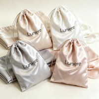Benutzerdefinierte Logo-Satin-Zugbeutel, Satin-Haarbeutel, Seiden-Staubbeutel für Haarverpackungen, Haarverpackungsbeutel & Haarverlängerungen