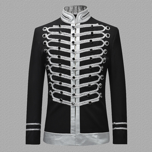 Blazer Brodé Noir Argenté et Blanc Or Grandes Tailles <span class=keywords><strong>Homme</strong></span> pour Scène DJ Chanteurs Nightclub – Veste de Costume Élégante - Product Image 1