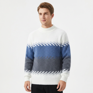 Suéter de Punto con Patrón Geométrico para Hombre, Suéter de Invierno con Patrón Sólido, Lana Estándar 2027 - Product Image 1