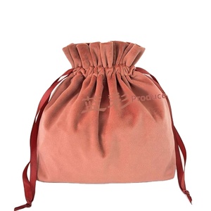 Sac cosmétique en velours imprimé sérigraphié avec cordon de serrage, sac de rangement simple pour les nécessités quotidiennes de voyage, élégant, mignon, grande capacité, pratique - Product Image 3