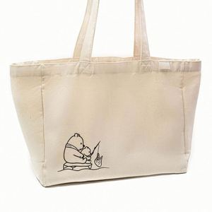 LILALILA Custom <b>Print</b> Recycled Cotton <b>Large</b> Shopping White Canvas Tote Bag - Product Image 3