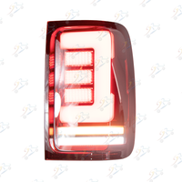 Feux arrière à LED fumés pour Volkswagen Amarok 2016-2020, boîtier noir, paire de feux arrière à lentille rouge