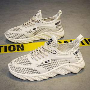 Fashion Trend Lace-<b>Up</b> Breathable Mesh Mens Shoes Lightweight <b>Open</b> Weave Anti-Slippery Hard-Wearing Evergreen All Seasons Walking - Product Image 1