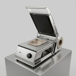 Máquina Selladora de Contenedores de Alimentos Alternativos CPET Aptos para Horno + Bandejas de Bagazo Resistentes al Calor, Combo para Catering de Aviación - Product Image 1