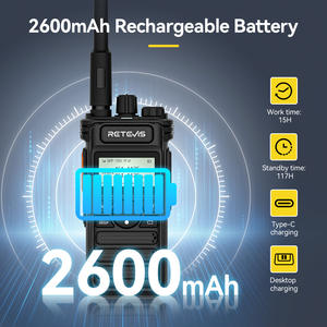 Walkie Talkie Analógico GMRS/UHF con Pantalla LCD Tipo-C, Resistente a Golpes, con Teclado Parcial, Batería de 2600 mAh y Alcance de 0-10 km para Llamadas Grupales - Product Image 5