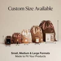Sacs à cordon en satin réutilisables personnalisés avec logo, pochettes douces pour bijoux et emballages cadeaux cosmétiques pour extensions de cheveux