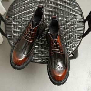 Chaussures formelles en cuir véritable de qualité professionnelle, imperméables, respirantes, style rétro britannique, motif léopard, chaussures pour hommes - Product Image 6