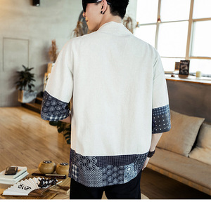Teyanike — Cardigan léger à sept manches pour hommes, <span class=keywords><strong>veste</strong></span> <span class=keywords><strong>Kimono</strong></span> décontractée, Style <span class=keywords><strong>japonais</strong></span>, avec grue volante, ouvert sur le devant - Product Image 4