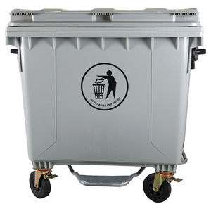 Large Sanitation Garbage <b>Bin</b> 660L <b>Plastic</b> Thickened Municipal Waste Collection Container With Wheels And <b>Lid</b> - Product Image 5