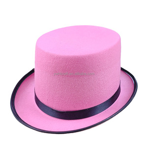 HLC Custom Halloween <strong>Magician</strong> Hat with Brand Logo Non-Woven Gentleman Top Hat Black Cosplay LinColn Hat for Party Decoration - Product Image 5