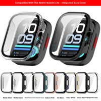 Coque de protection intégrale en PC rigide BEEFLYPOWER 2-en-1 avec protection d'écran en verre trempé pour Redmi Watch 6 Lite