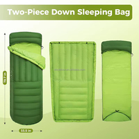 Sac de couchage gonflable ultraléger 4 saisons avec couverture de camping en peluche en nylon et duvet de canard pour adultes