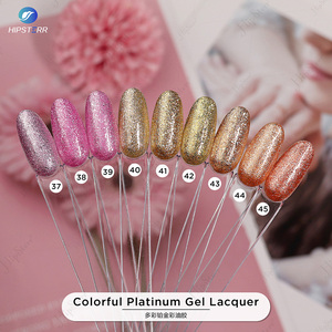Esmalte de Gel Brillante Platino de Marca Privada Hipsterr, Esmalte de Gel Colorido con Destellos Platino para Salón de Uñas Profesional - Product Image 3