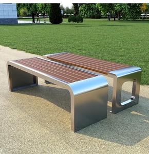 مقعد حديقة حديث من الفولاذ المقاوم للصدأ في الهواء الطلق مضاد للتآكل للفناء حديقة ذات المناظر الخلابة مقعد مفتوح في الهواء الطلق - Product Image 2