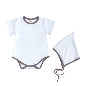 Yivli Yenidoğan Kıyafetleri Bebek Tulum Seti 3-18 Ay Yenidoğan Pamuklu Giyim Toptan Sevimli Bebek Tulumu Uyumlu Şapkalarla - Product Image 2