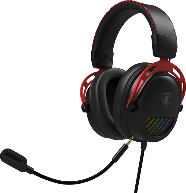 New Wired RGB Glowing Gaming Headset with Detachable 50mm Dynamic Microphone for Gamers