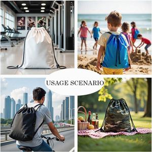 Custom Logo Nylon Draw <b>String</b> <b>Bag</b> Backpack Recycled Waterproof 210D Polyester Drawstring Shopping <b>Bag</b> Sport Promotion Backpack - Product Image 4