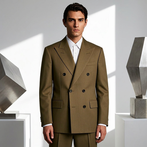 Costume d'affaires sur mesure de luxe <span class=keywords><strong>en</strong></span> tissu 100 % <span class=keywords><strong>laine</strong></span> respirant, de haute qualité, taille et couleur personnalisées, 2 pièces, <span class=keywords><strong>blazer</strong></span> pour <span class=keywords><strong>homme</strong></span> - Product Image 6