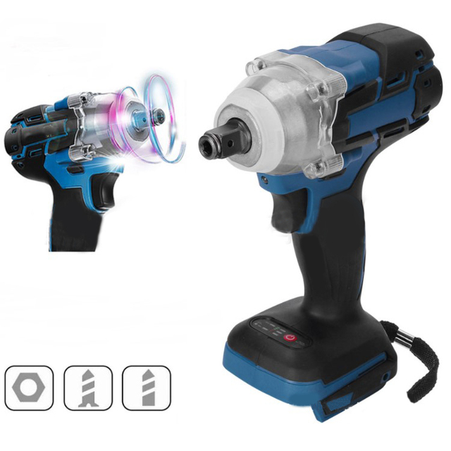 High Power Brushless Electric Wrench High Torque Woodworking Auto Repair Tool Lithium Electric Rechargeable Impact Wrench