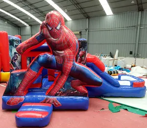 Thương Spiderman Inflatable Bounce House, Inflatable Bouncy Castle Với Slide Combo Để Bán
