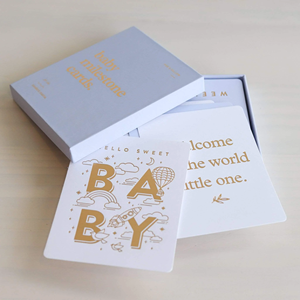 Emballage cadeau imprimé personnalisé, boîte d'annonce de naissance, carte en papier, nouveau-né, mois, lune, cartes de jalons - Product Image 2