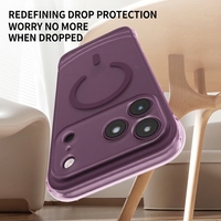 Coque magnétique mate AI Button pour iPhone 17 18 Pro Max, antichoc avec airbag, finition givrée, protection de l'objectif de précision, anti-traces de doigts