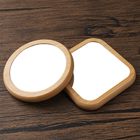 Vente en Gros Usine Ensemble Miroir de Maquillage en Bois Massif et Bambou, Compact, Portable, de Poche, avec Peigne, Miroir à Main en Noyer et Chêne