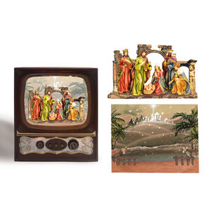 2024 VICTORY FASHION CRÉATIF NOËL EAU SPINNING LANTERN TV TÉLÉVISION et MADONNA PÈRE SAINTE TRINITÉ CHRISTMAS SNOW GLOB - Product Image 2