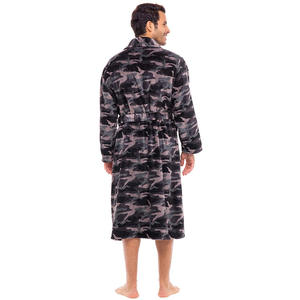 Albornoz con estampado de <span class=keywords><strong>camuflaje</strong></span> para <span class=keywords><strong>hombre</strong></span>, ropa de casa de lujo con forro polar, pijamas de <span class=keywords><strong>camuflaje</strong></span> - Product Image 2