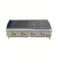 Grill radiant à gaz professionnel Core Pro 48'' à 4 brûleurs en acier inoxydable pour comptoir, 140000 BTU, pour la restauration commerciale et les restaurants