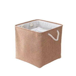 Cross-border for Bestseller Thick Cotton-linen EVA Cube <strong>Storage</strong> <strong>Basket</strong> <strong>Large</strong>-capacity Foldable Organizer Laundry Hamper Home - Product Image 5