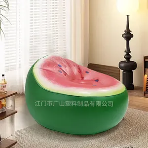 Watermelon Shaped Lazy Bean Bag Air Sofa Seat Fruit Pattern PVC Inflatable Lounger Chair Single Inflatable Sofa