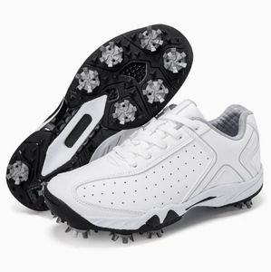 Zapatos de Golf Blancos con Tacos, Calzado Deportivo Ligero para Hombre, para Entrenamiento en el Campo - Product Image 1