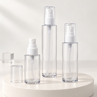 Flacon vaporisateur facial 50ml 60ml 80ml 100ml 120ml en PET transparent avec pulvérisateur à brume fine, emballage cosmétique vide en plastique