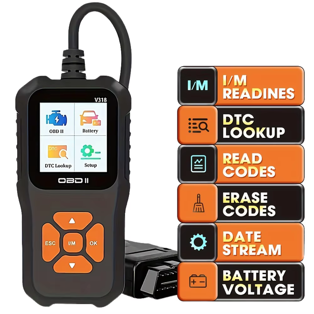 Portable DC12V SKD Car OBD2  Scanner Diagnostic Tool  Vehicle Code Reader  for Car with LCD Display  Automotive  Scanner