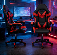 Chaise de jeu en cuir PU confortable avec repose-pieds pour joueurs, vente en gros d'usine, haute qualité, pour PC et course, pour les gamers