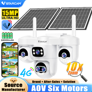 Caméra PTZ solaire 4G Vstarcam 15MP multi-lentilles avec <span class=keywords><strong>zoom</strong></span> 10X, batterie 16000mAh, détection humaine, suivi automatique, AG623ZF - Product Image 1