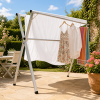 Séchoir à linge multifonctionnel en acier inoxydable de type X, pliable et portable, pour vêtements et serviettes