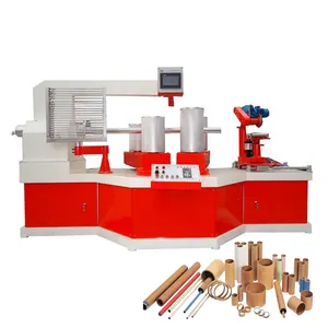 Máquina de fabricación de cajas de papel en espiral de alta calidad, 2 cabezales, automática, multiusos, redonda
