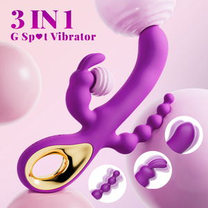Vibrador de Clítoris para Mujeres, Vibrador de Conejo 3 en 1, Estimulador Triple, Masajeador de Clítoris y Punto G con Cuentas - Product Image 5