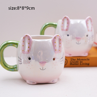 Tasse à café Halloween en céramique personnalisée peinte à la main, tasses créatives 3D lapin pâques