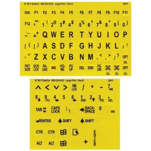 En Braille et en gros caractères Anglais Lettres Clavier D'ordinateur Autocollants-Superpositions-Étiquettes pour