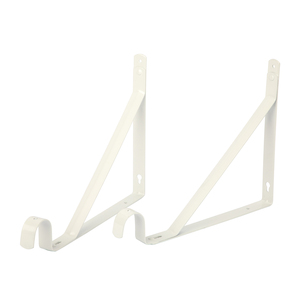 Staffa per ripiano per <span class=keywords><strong>armadio</strong></span> regolabile bianca per asta tonda - Product Image 2