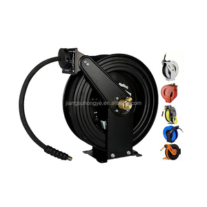Enrouleur de tuyau d'air à double bras 50ft rétractable 5/16 in Hybrid Hose Heavy Duty Steel Professional Air Compressor Hose Reel 15M Pipe - Product Image 1